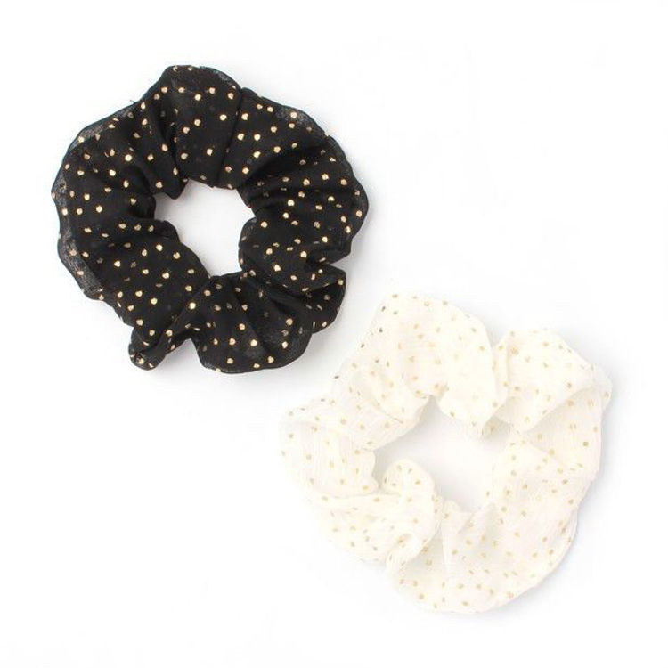 Picture of 8431 / 4314 REGULAR - GOLD GLITTER POLKA DOT SCRUNCHIE